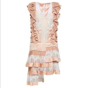 ZIMMERMANN Ruffled Lace Paneled Polka Dot Dress